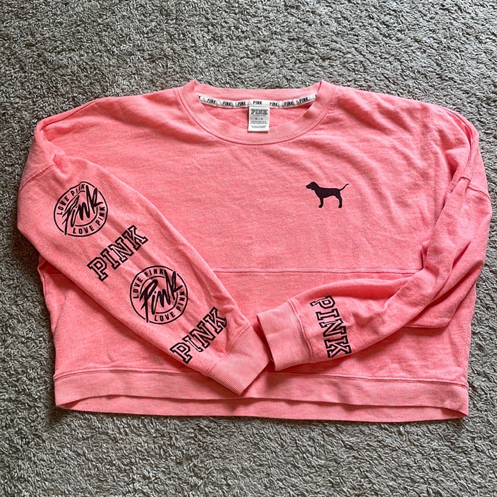 ❌SOLD❌PINK Crop Lightweight Sweatshirt